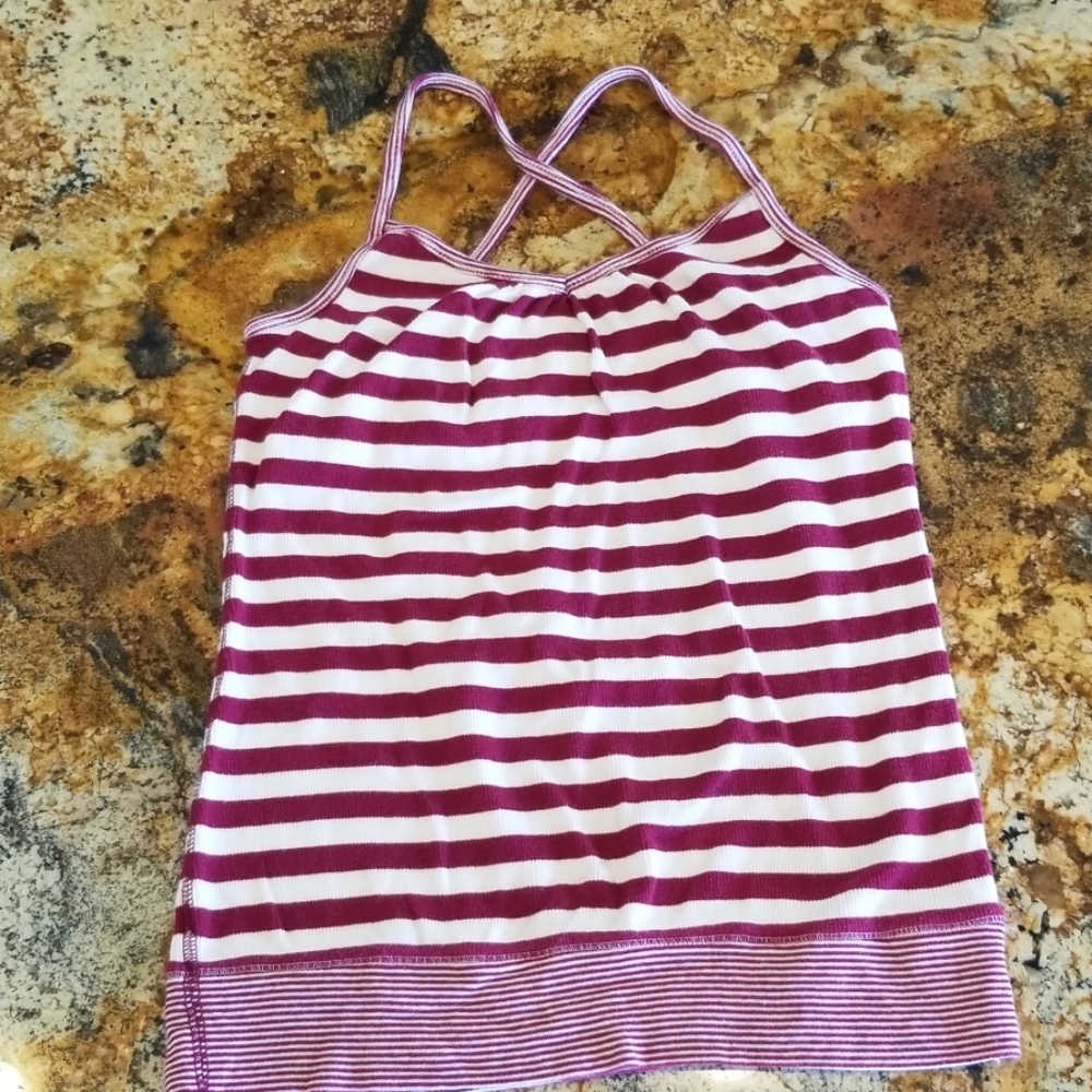 Old Navy Pink Striped Girls Medium Top